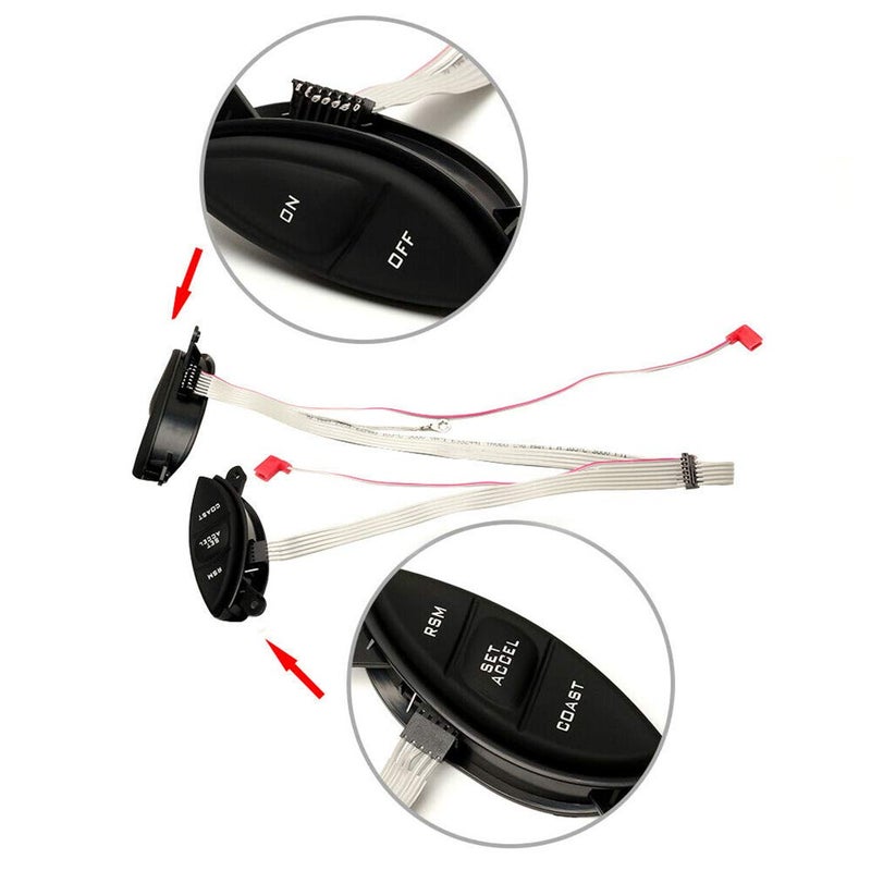 HUSUKU Steering Wheel Mounted Cruise Control Switch Buttons Kit Replacement Fit for 1998-2003 Ford Ranger 2001-2005 Ford Explorer Sport Trac F150 Mercury Mountaineer B3000 F87Z9C888BB (Black) - Image 3